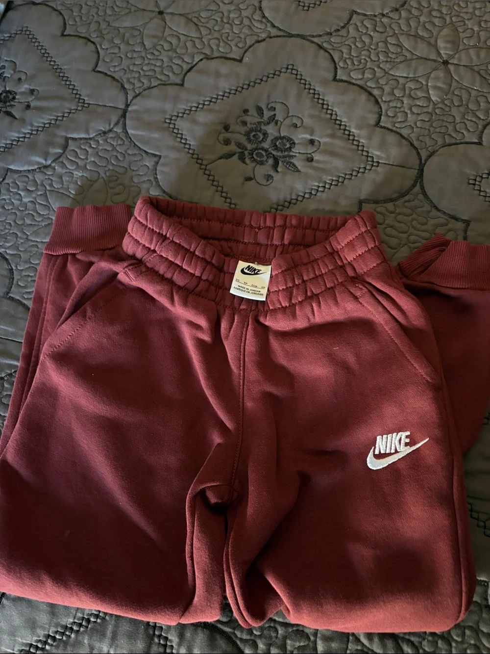 Nike Kids Maroon Jogger Set with White Logo